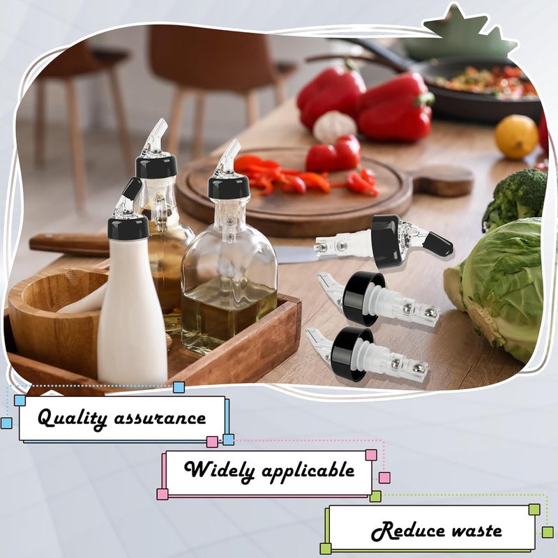 Swakuta 15 Pack Automatic Measured Liquor Bottle Pourers 1oz/30ml Quick Shot Spirit Dispenser with Dust Caps Wine Pourer Spouts for Alcohol Wine Cocktail Home Bar Bartending Tools (Clear) - Image 5